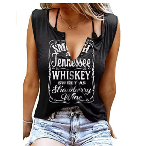 T-Shirt Tops - Smooth as Tennessee Whiskey Tank T Shirt Tee